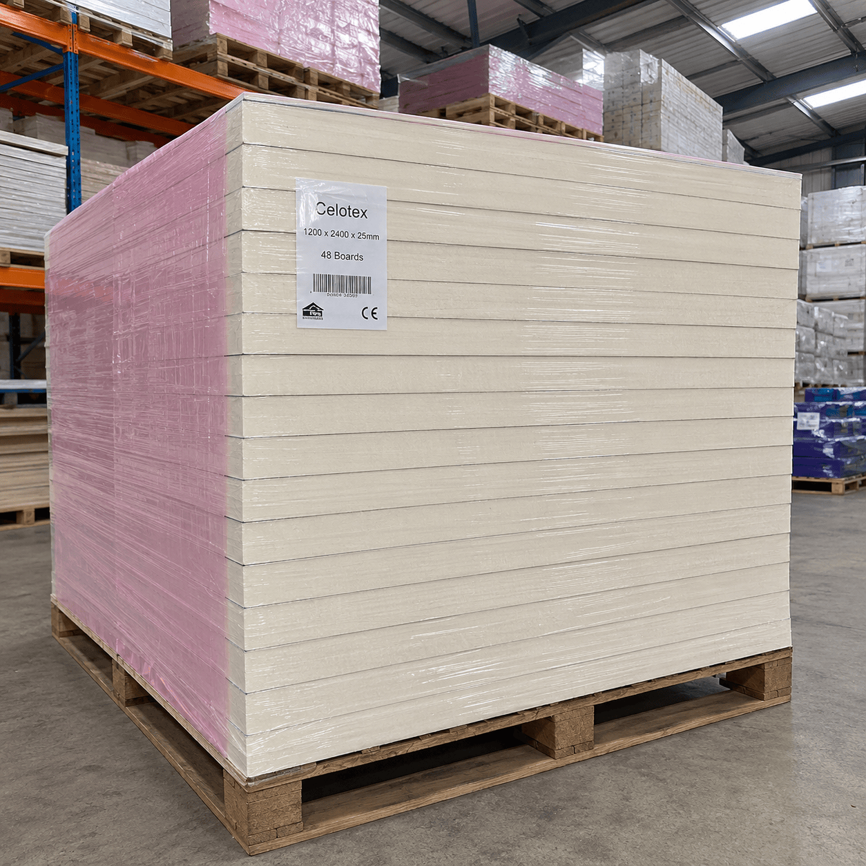 Pallet of 25mm Celotex 1200mm x 2400mm GA4000 (48 Boards per Pallet) Insulation Board