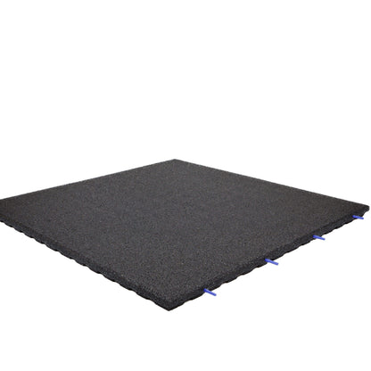 43mm Outdoor Rubber Gym Tiles – 1m x 1m Black outdoor garden mats
