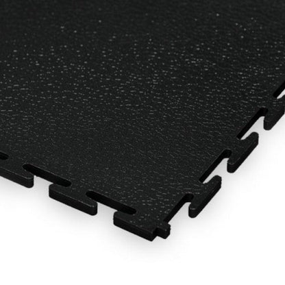 Black Garage Flooring Tiles | Easilock - Leather Effect, 500mm x 500mm x 7mm Thick