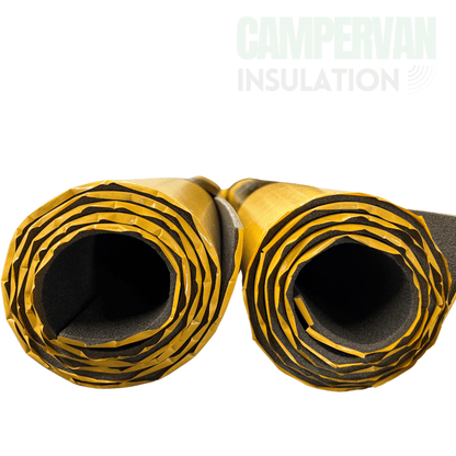 Off Cuts - 5mm Adhesive Sound Absorbing Polyethylene Foam insulation, 1m x 2m (2 x Rolls) Thermal Van Liner