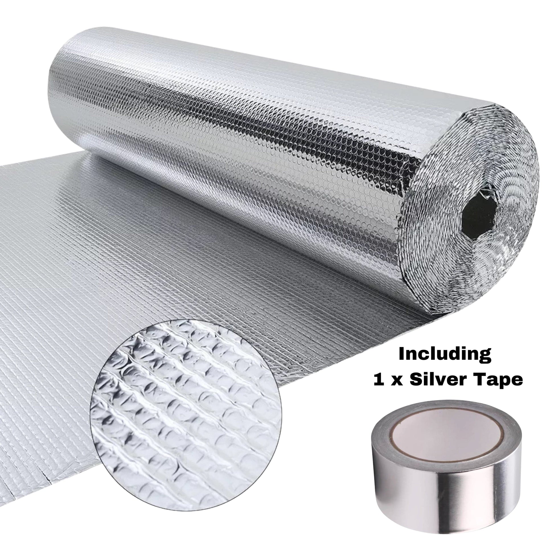 Basic 5m² Bubble Foil Reflective Insulation Campervan Kit + Silver Tape Thermal Van Liner