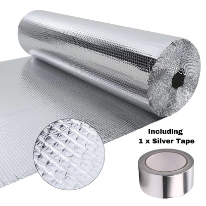 Basic 5m² Bubble Foil Reflective Insulation Campervan Kit + Silver Tape Thermal Van Liner
