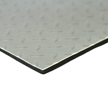Floorflex Grey Camper Van Floor Soundproofing Checker 5mm PVC Mat + Foam
