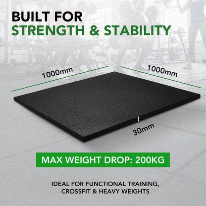 30mm Sprung PRO Gym Floor Tile - Rubber Heavy Duty Gym Flooring GYM FLOORING