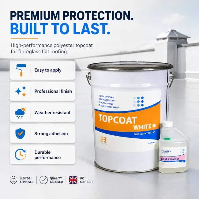 Topcoat White Fibre Glass Roofing