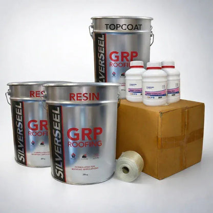 Silverseel Fire rated to BS476 Part 3 FAB 1 layer 450g CSM GRP Roofing Kit  Meets  Build Regulations, Free Delivery Heavy Duty Fibre Glass Roofing Kits