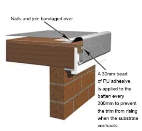 B260 Medium Raised Edge Fibreglass Trim - 90mm Depth, 3m Long, Compatible with A200 and C1/C4 Trims Fibre Glass Roofing Trims