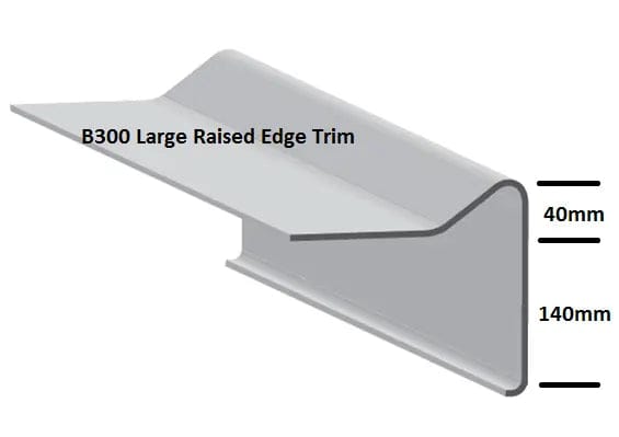 B300 Heavy Duty Raised Trim 140Mm Depth, 3M Long, Ideal For Durable Water Management Fibre Glass Roofing Trims