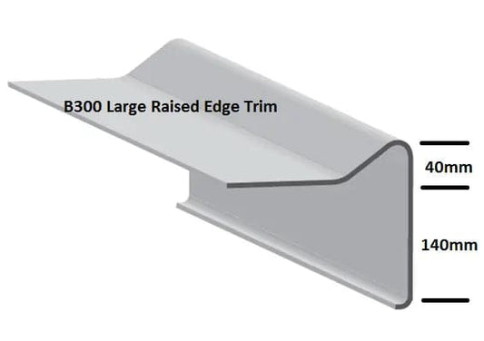 B300 Heavy Duty Raised Trim 140Mm Depth, 3M Long, Ideal For Durable Water Management Fibre Glass Roofing Trims