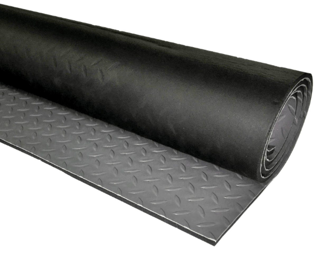 Floorflex Grey Camper Van Floor Soundproofing Checker 5mm PVC Mat + Foam