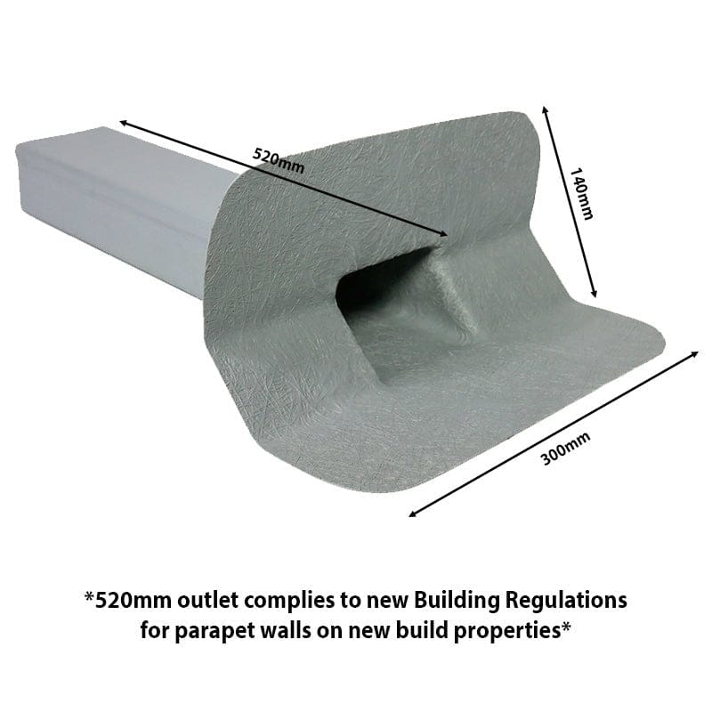 GRP Through Wall/ Parapet Outlet Fibre Glass Roofing Trims