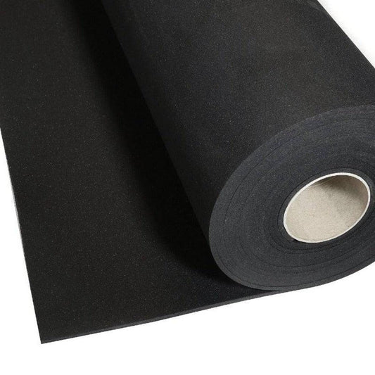 Jet Black Rubber Flooring Roll – 10m² 4mm GYM FLOORING