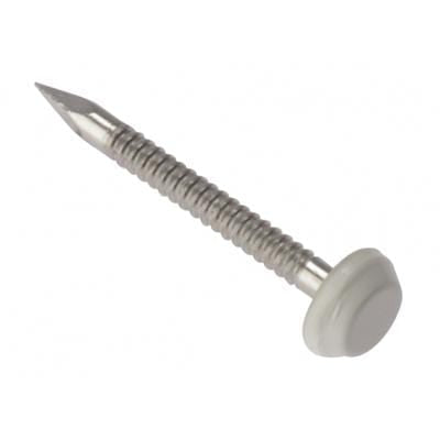 Forgefix Light Duty Cladding Pins (Box of 250) - Full Range Stainless Steel/White Head / 25mm Timber Nails