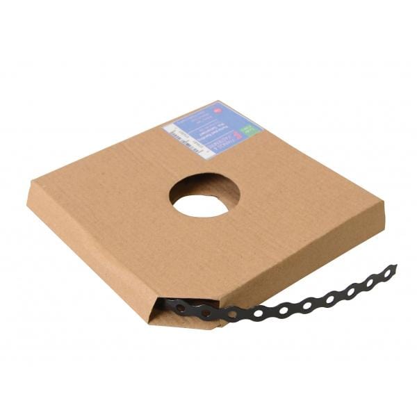 Forgefix Contractor Fixing Banding (Box of 10) - All Sizes 12mm x 0.8mm x 10m - Pre Galvanised/Black Plastic Coated Building Materials