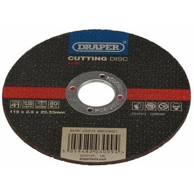 Draper Flat Stone Cutting Disc - All Sizes 115 x 2.5 x 22.23mm