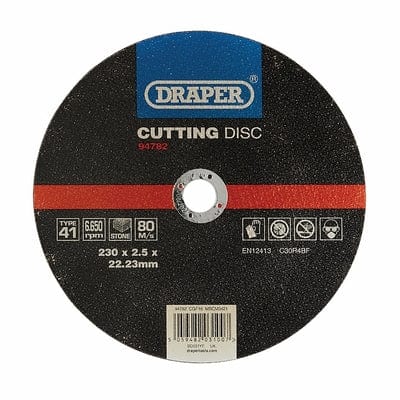 Draper Flat Stone Cutting Disc - All Sizes 230 x 2.5 x 22.23mm