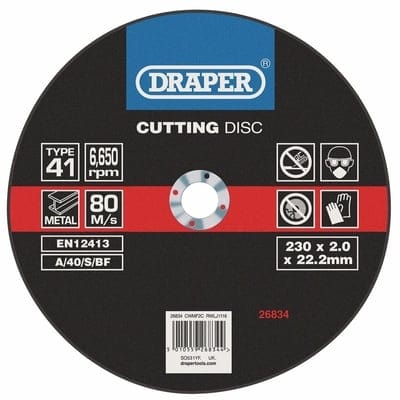Draper Flat Metal Cutting Disc - 230 x 2 x 22.2mm