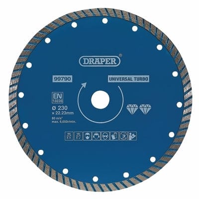 Draper Diamond Blade - All Sizes 230mm / Turbo Diamond Blade