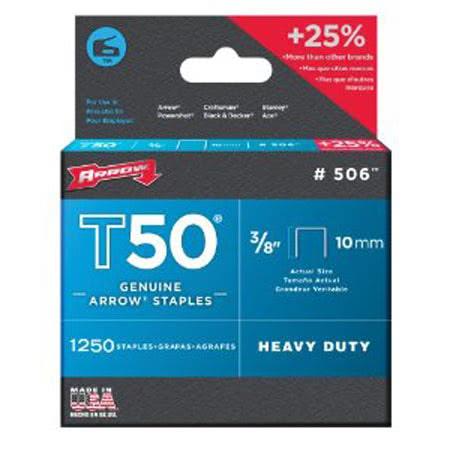 Arrow T50 Staples to Suit Above Size 3/8 - 10mm Hand Tool Accessories