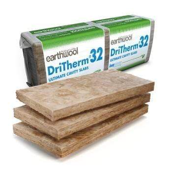 Knauf Earthwool DriTherm 32 Mineral Wool Cavity Slabs (455mm x 1200mm) - All Sizes Cavity wall Insulation