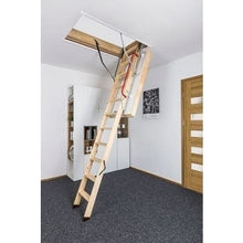Load image into Gallery viewer, FAKRO LWT (Passive House) Energy Efficient Wooden Loft Ladder - All Sizes
